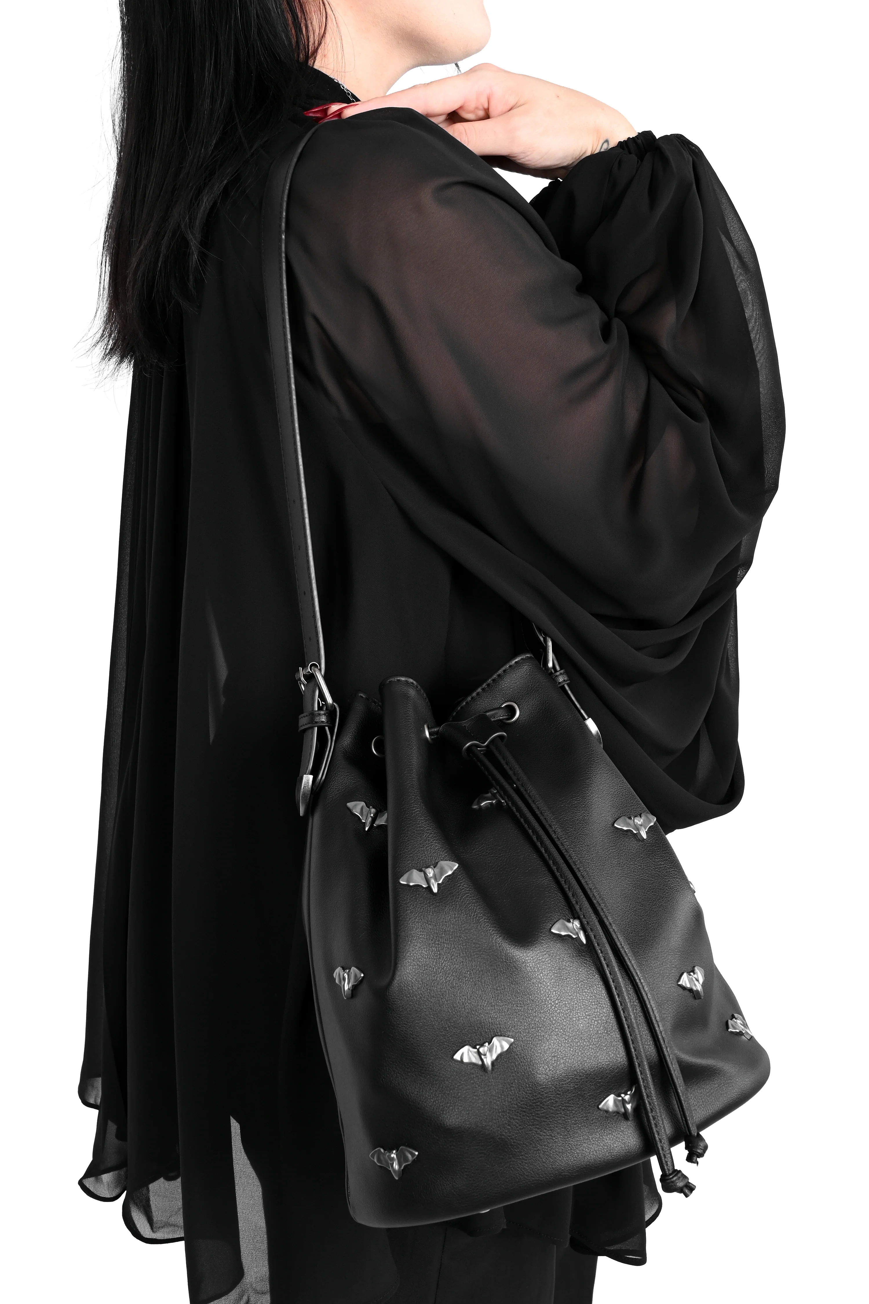 Bat Studded Bucket Bag - Image 6