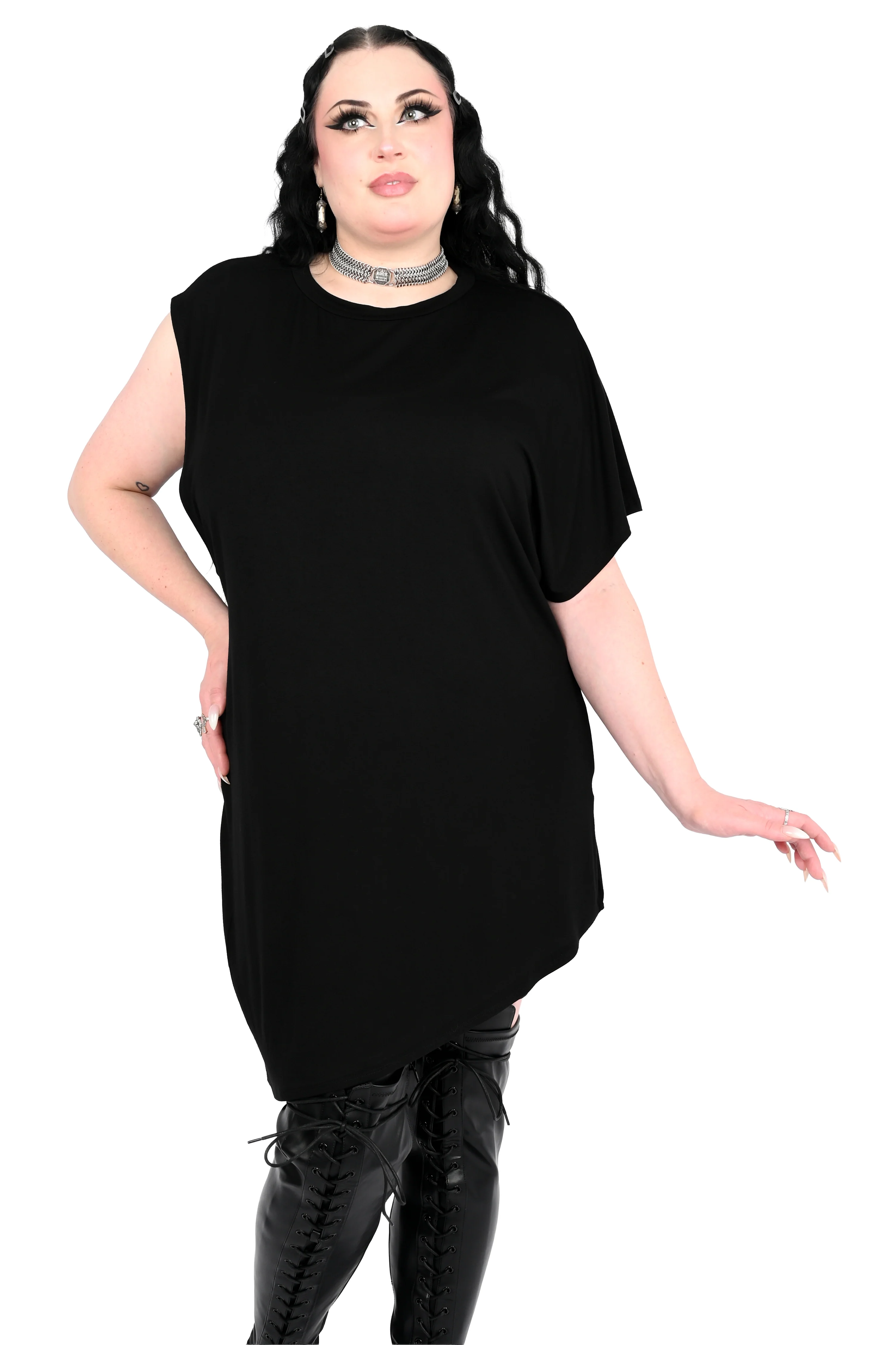 Black No.1 Asymmetrical Tunic Top - No Restock! - Image 2
