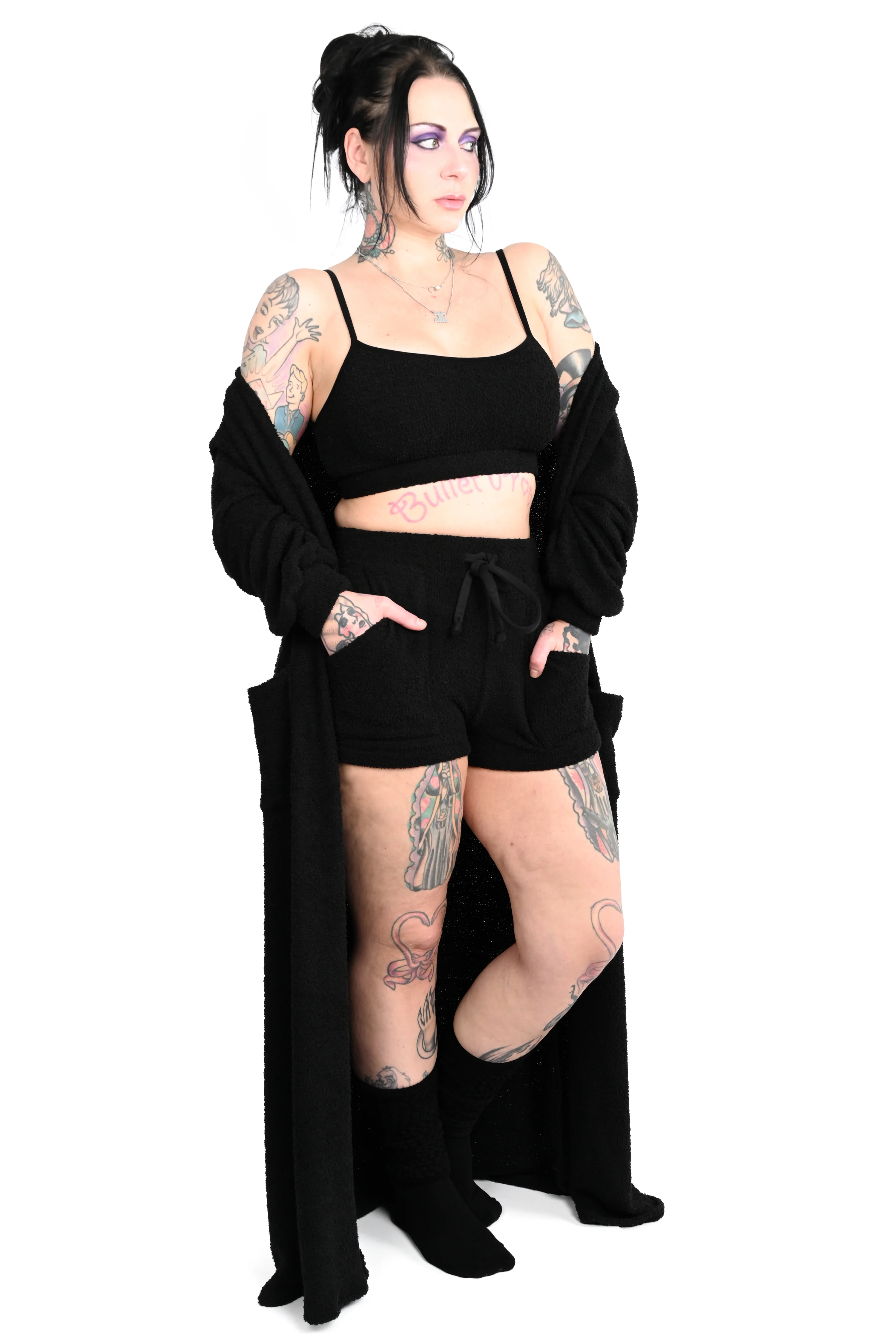 Fuzzy Teddy 3 Piece Lounge Set w/ Shorts - No Restock! - Image 2