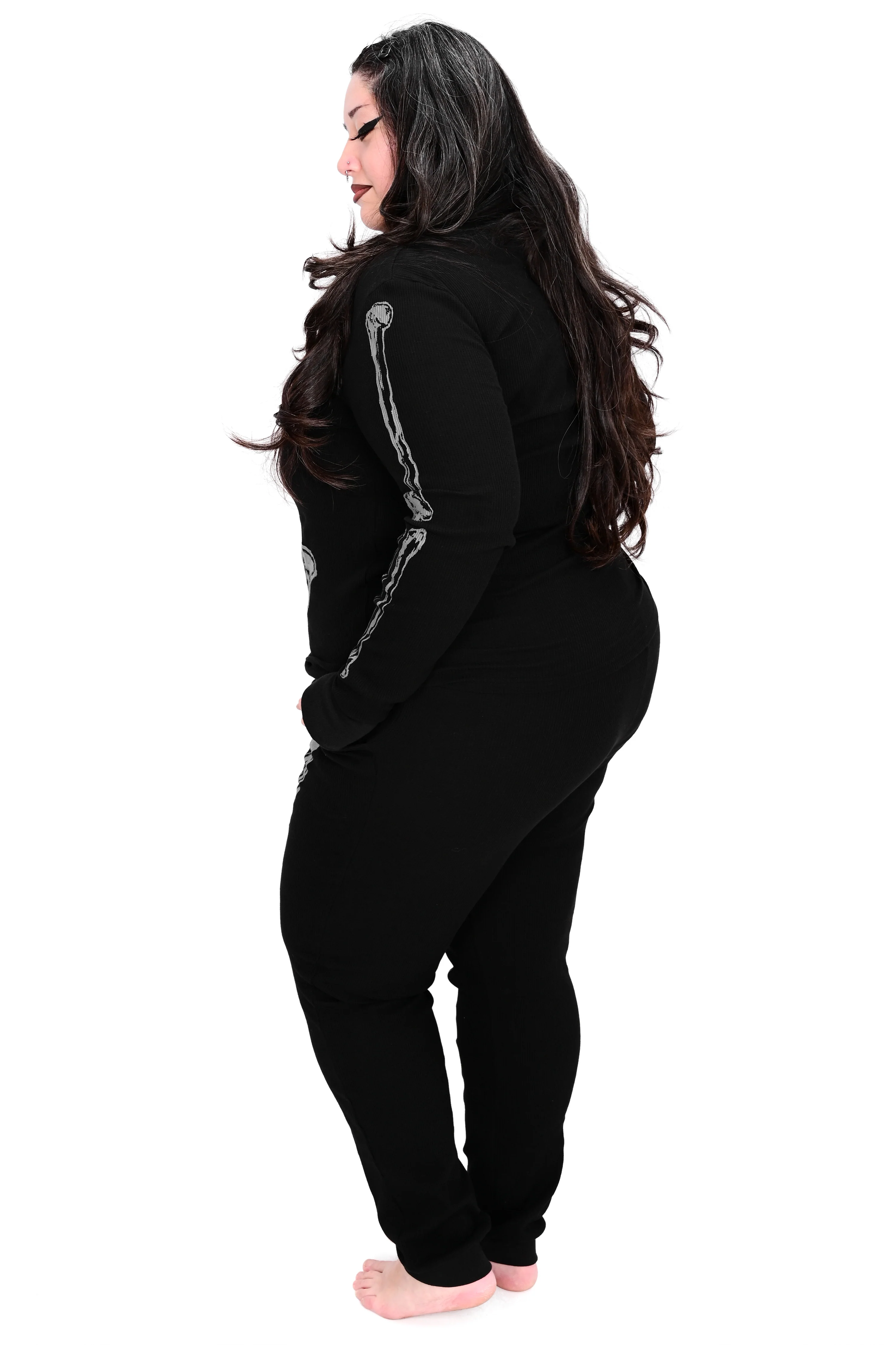Grey/Black Skeleton Thermal Joggers - Unisex - Image 8
