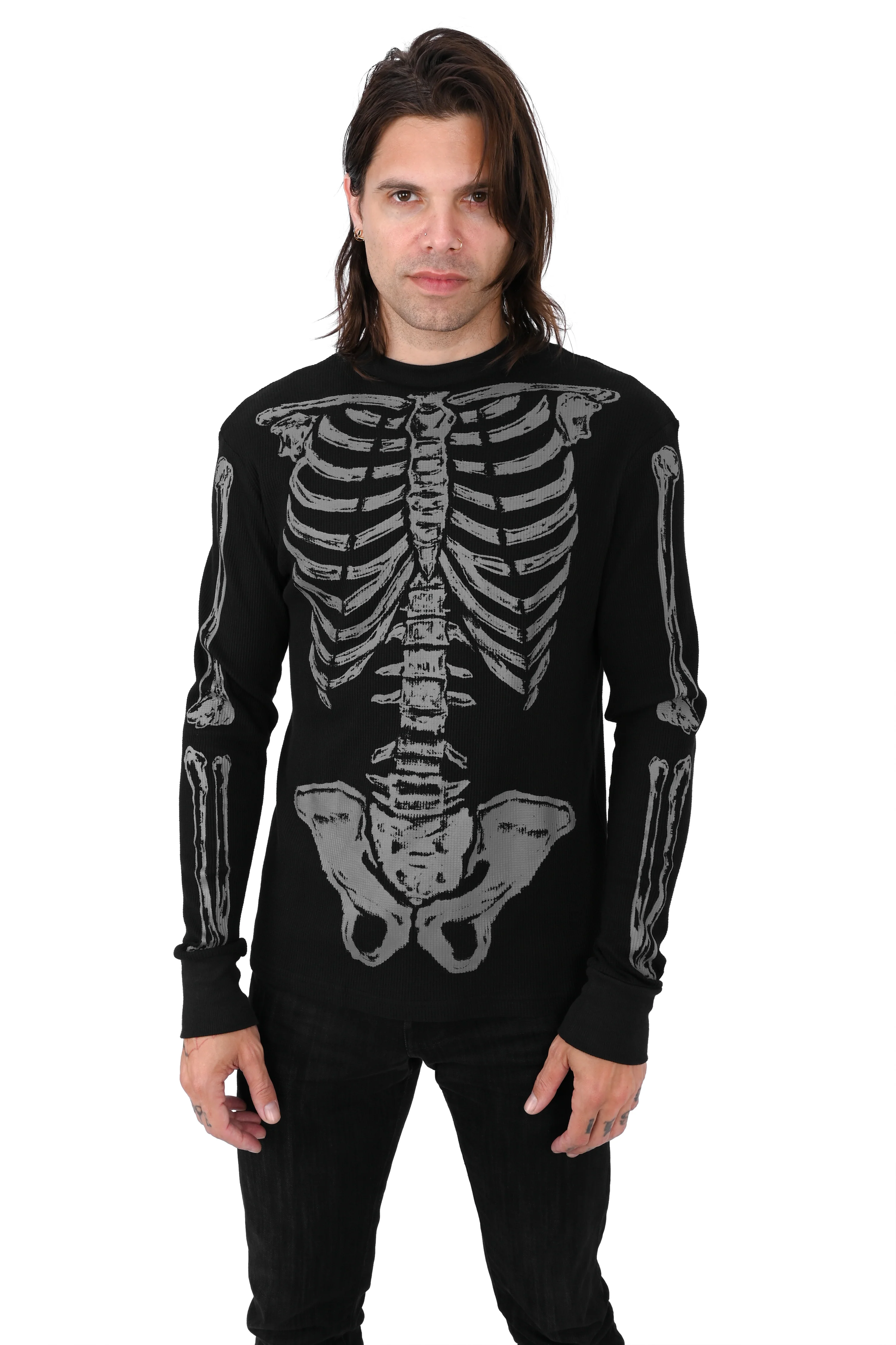Grey/Black Skeleton Thermal Top - Unisex - No Restock! - Image 3