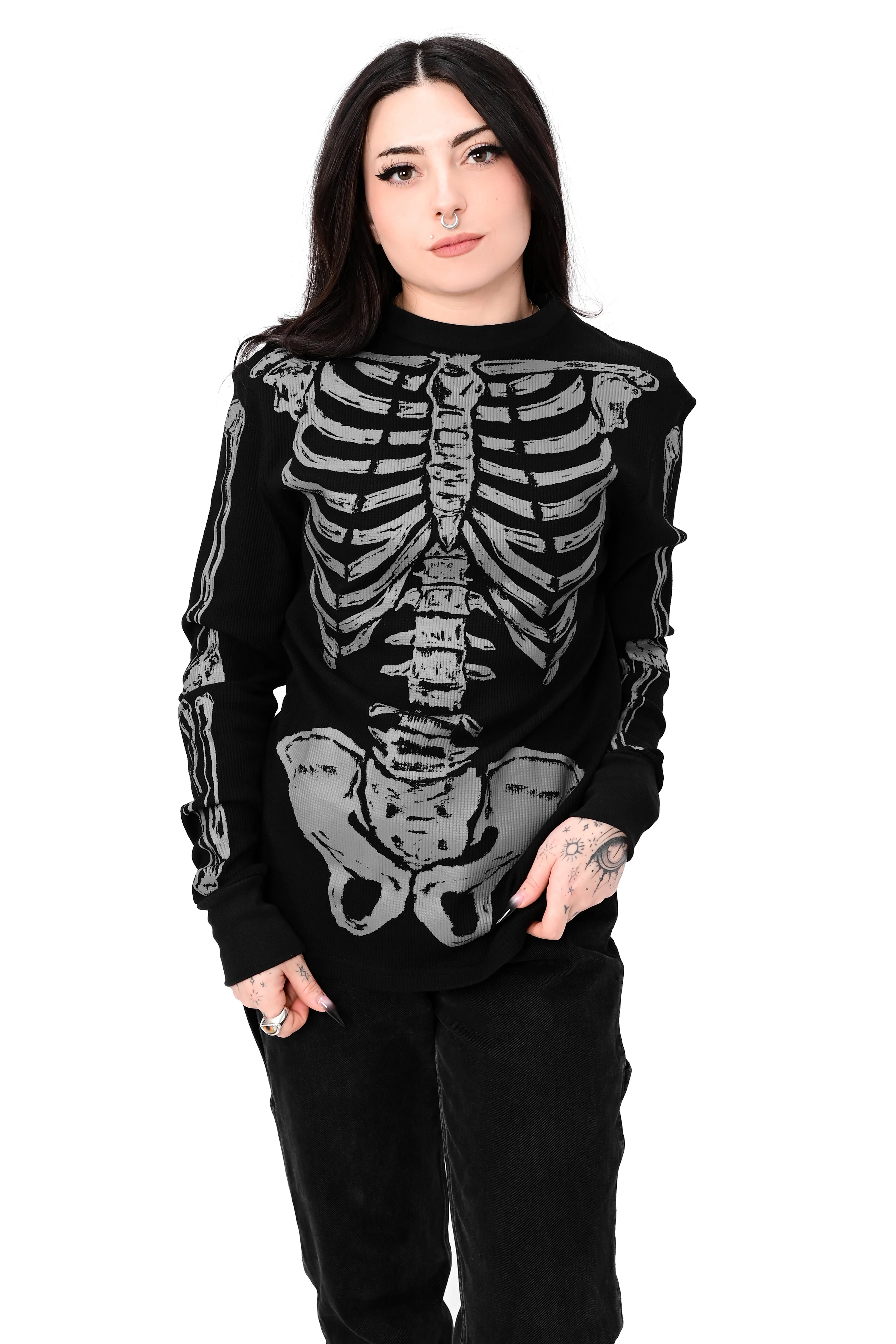 Grey/Black Skeleton Thermal Top - Unisex - No Restock! - Image 4