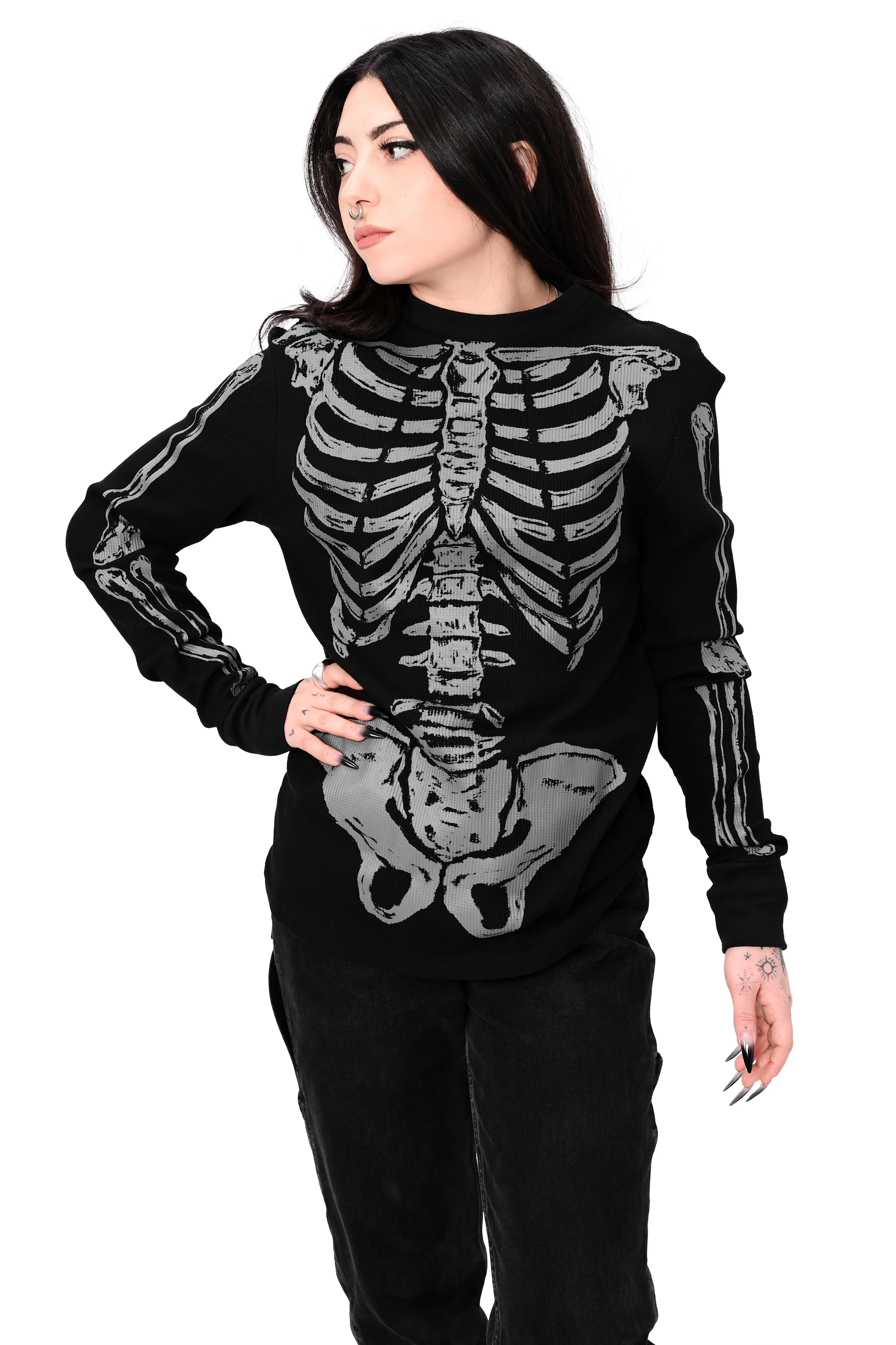 Grey/Black Skeleton Thermal Top - Unisex - No Restock! - Image 5