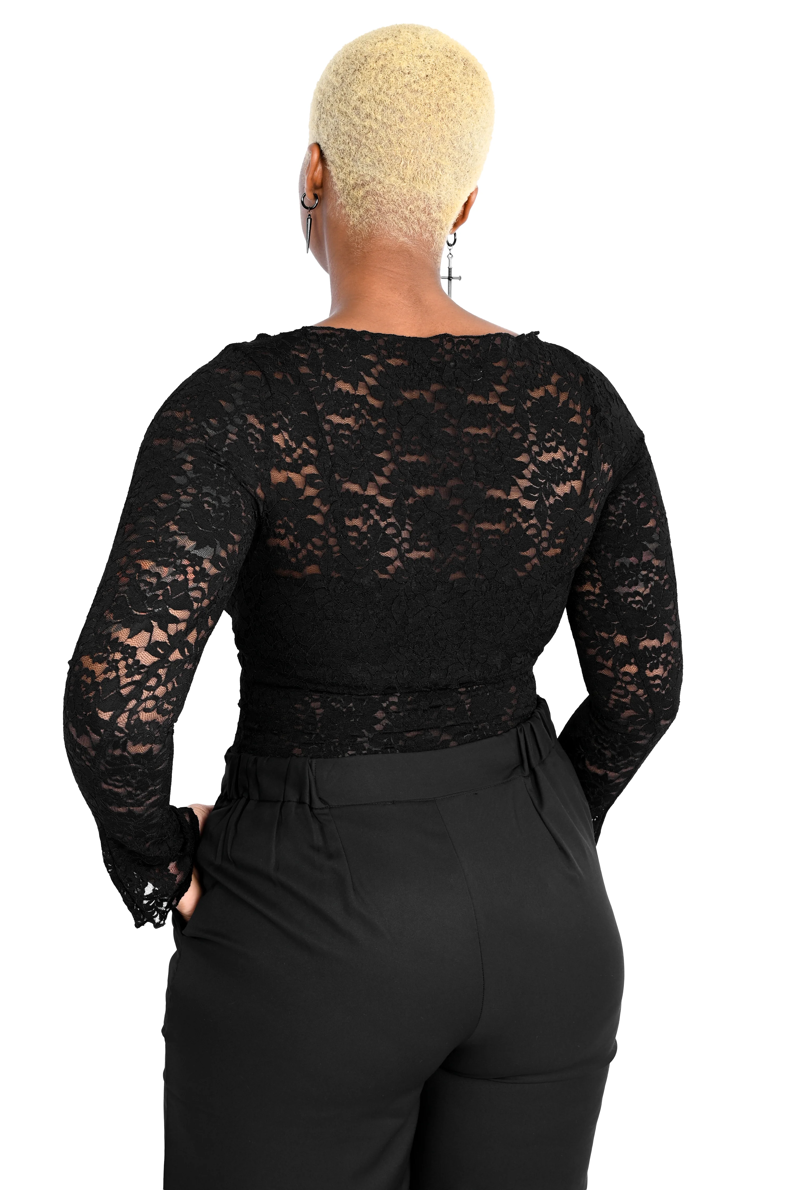 Lace Long Sleeve Top - No Restock! XS/S/4XL left! - Image 5