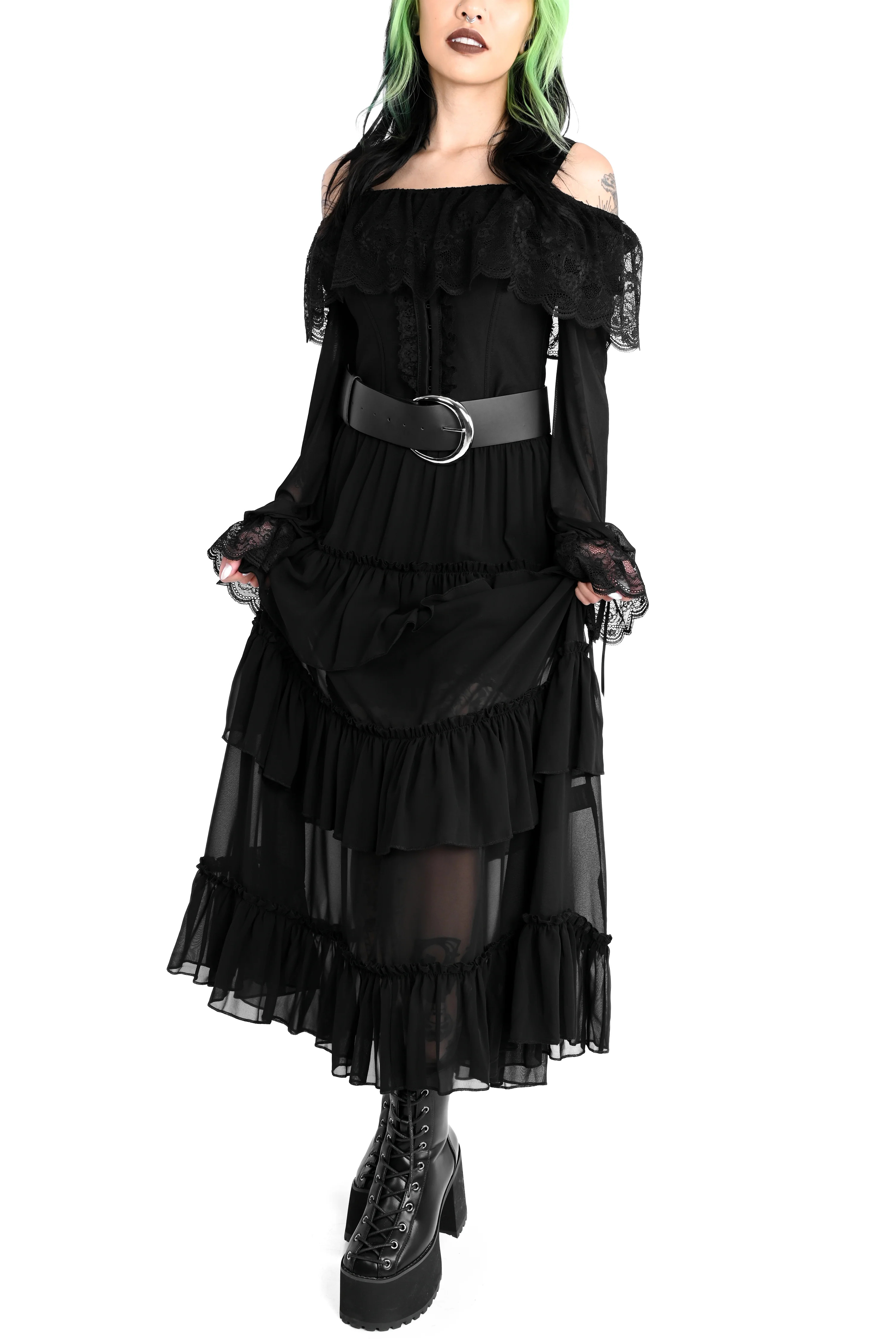 Leah Ruffle Skirt - Chiffon - Sign Up For Restock Notifications! - 4XL left!