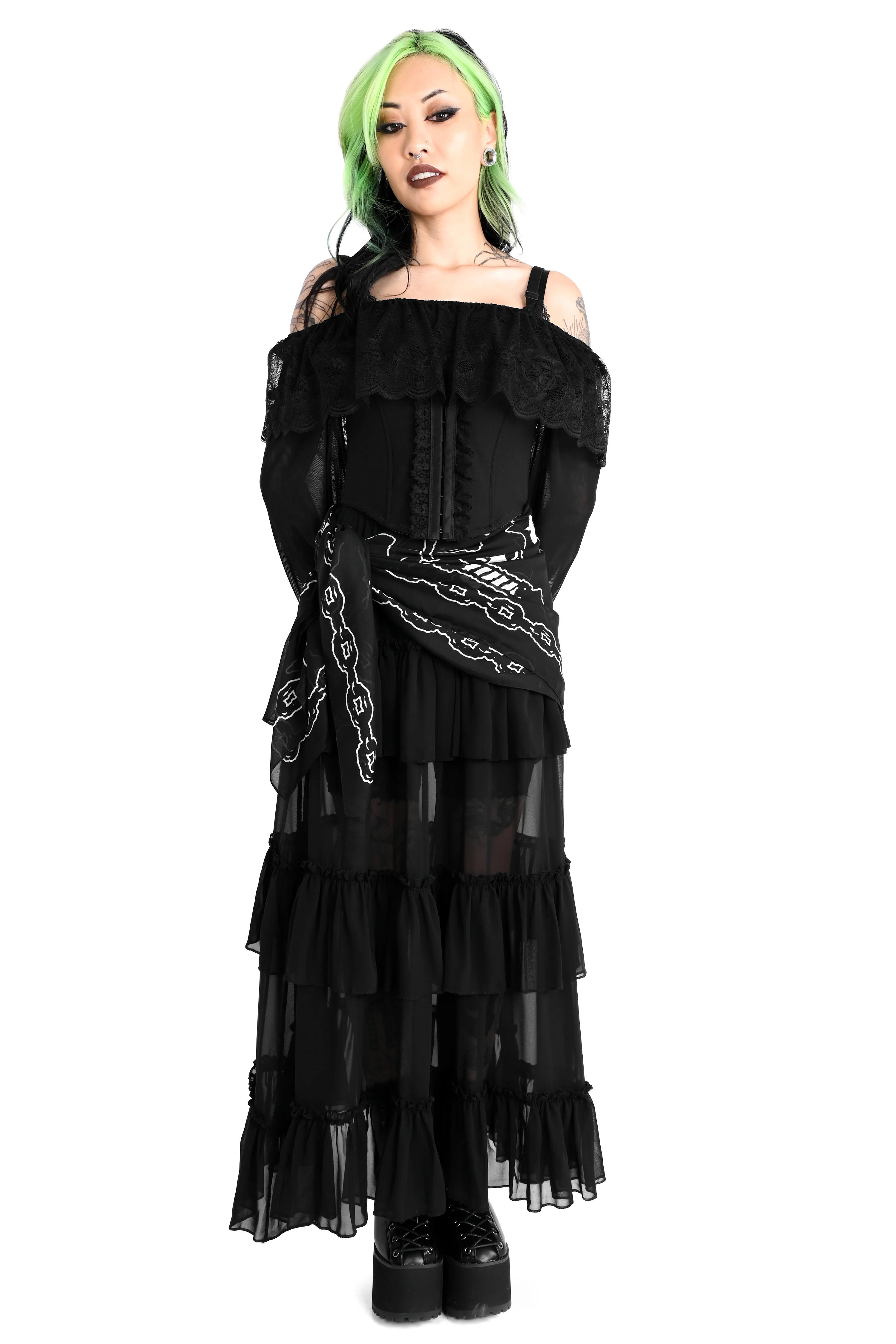 Leah Ruffle Skirt - Chiffon - Sign Up For Restock Notifications! - 4XL left! - Image 10