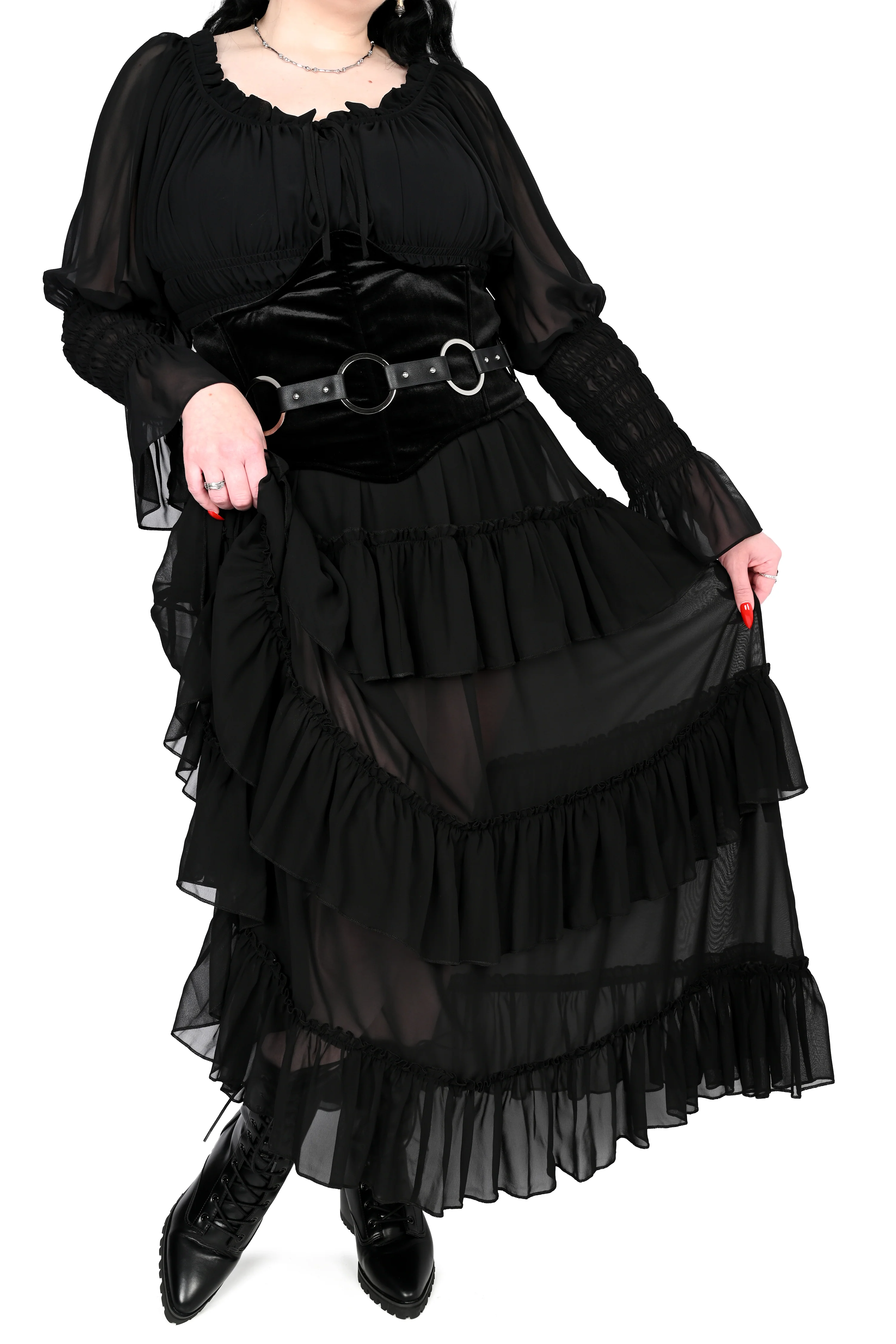 Leah Ruffle Skirt - Chiffon - Sign Up For Restock Notifications! - 4XL left! - Image 11