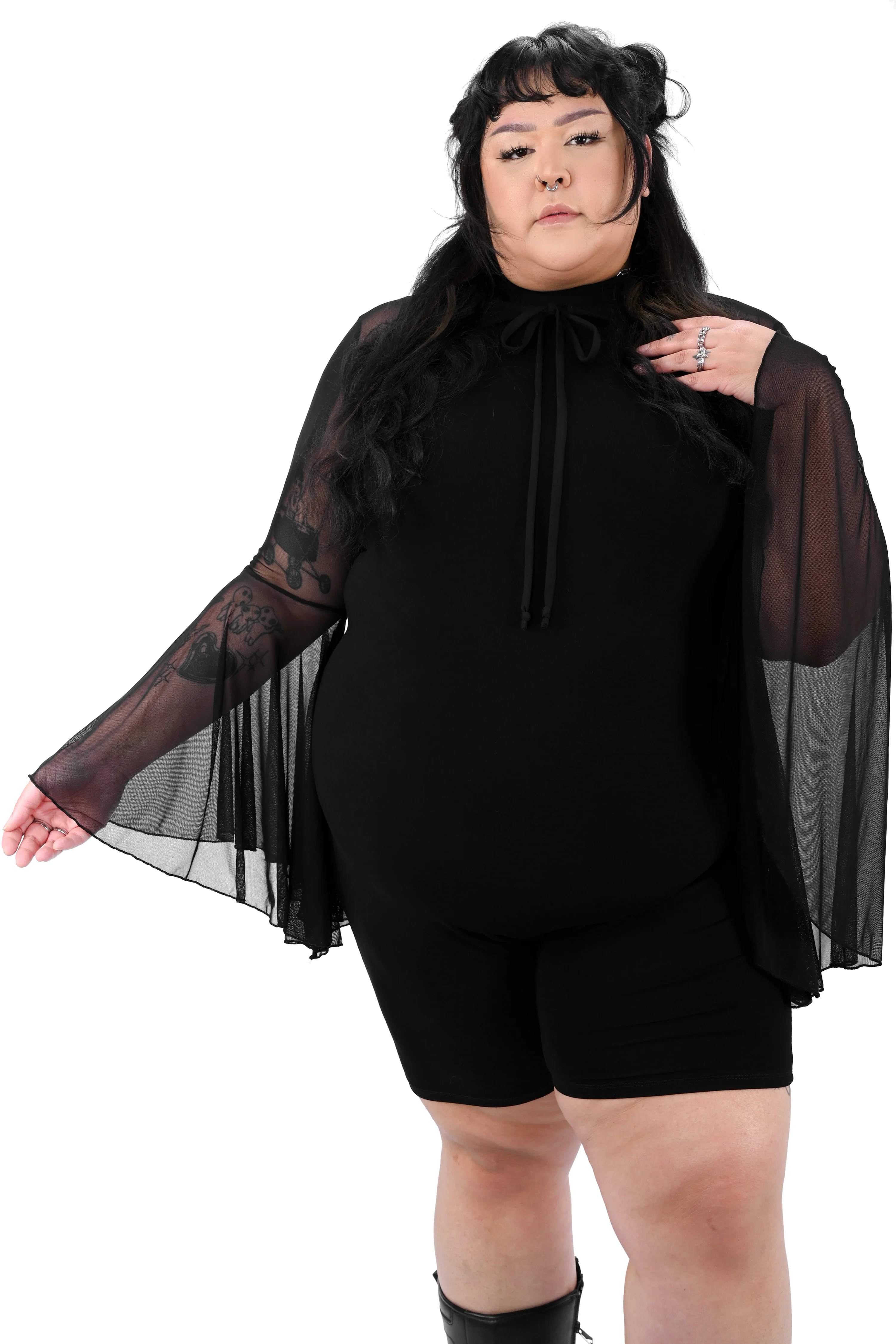 Mesh Mega Bell Sleeve Bolero - Sign Up For Restock Notifications! - Image 2