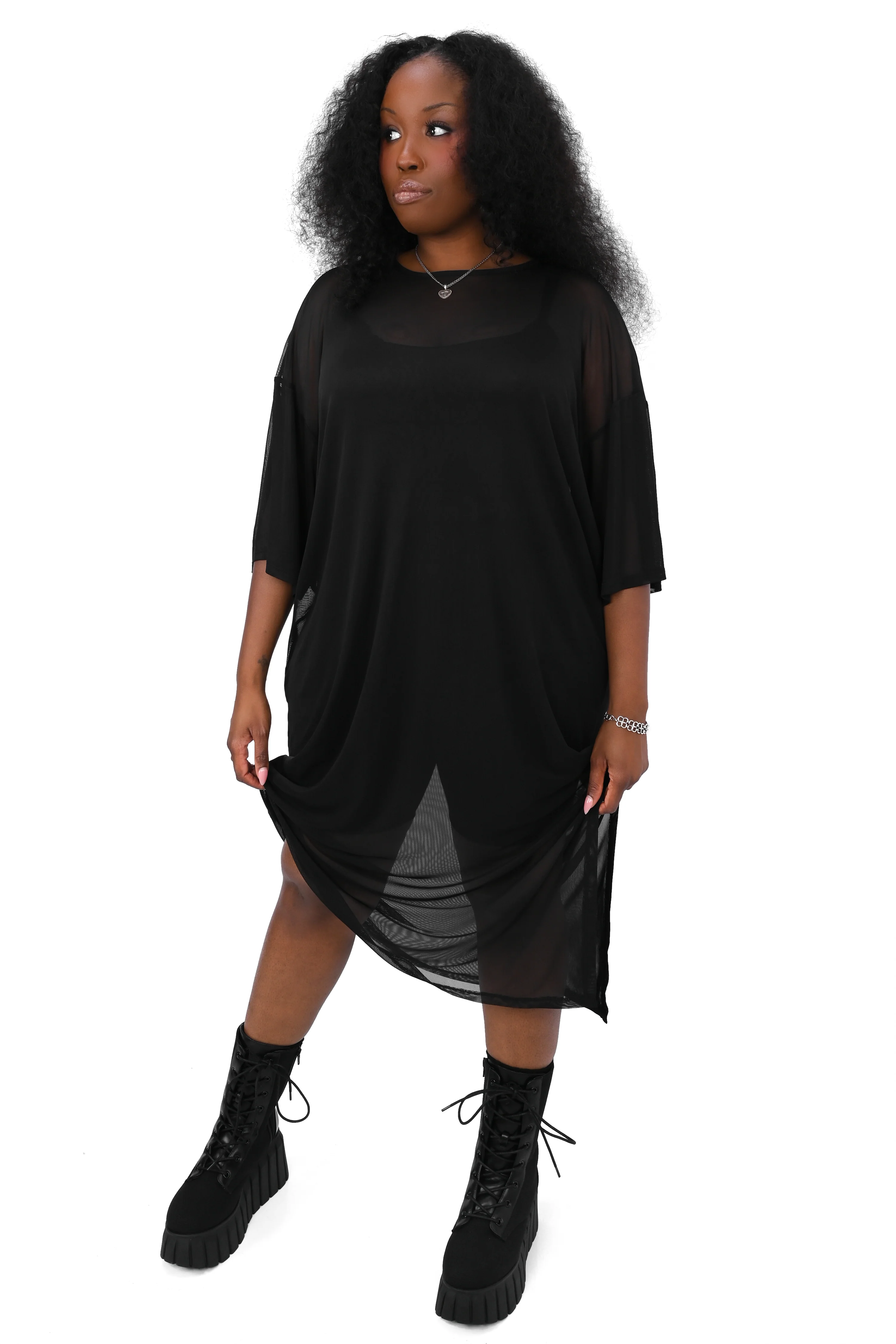 Oversized Mesh T-Shirt Dress - 3XL/4XL/5XL left!