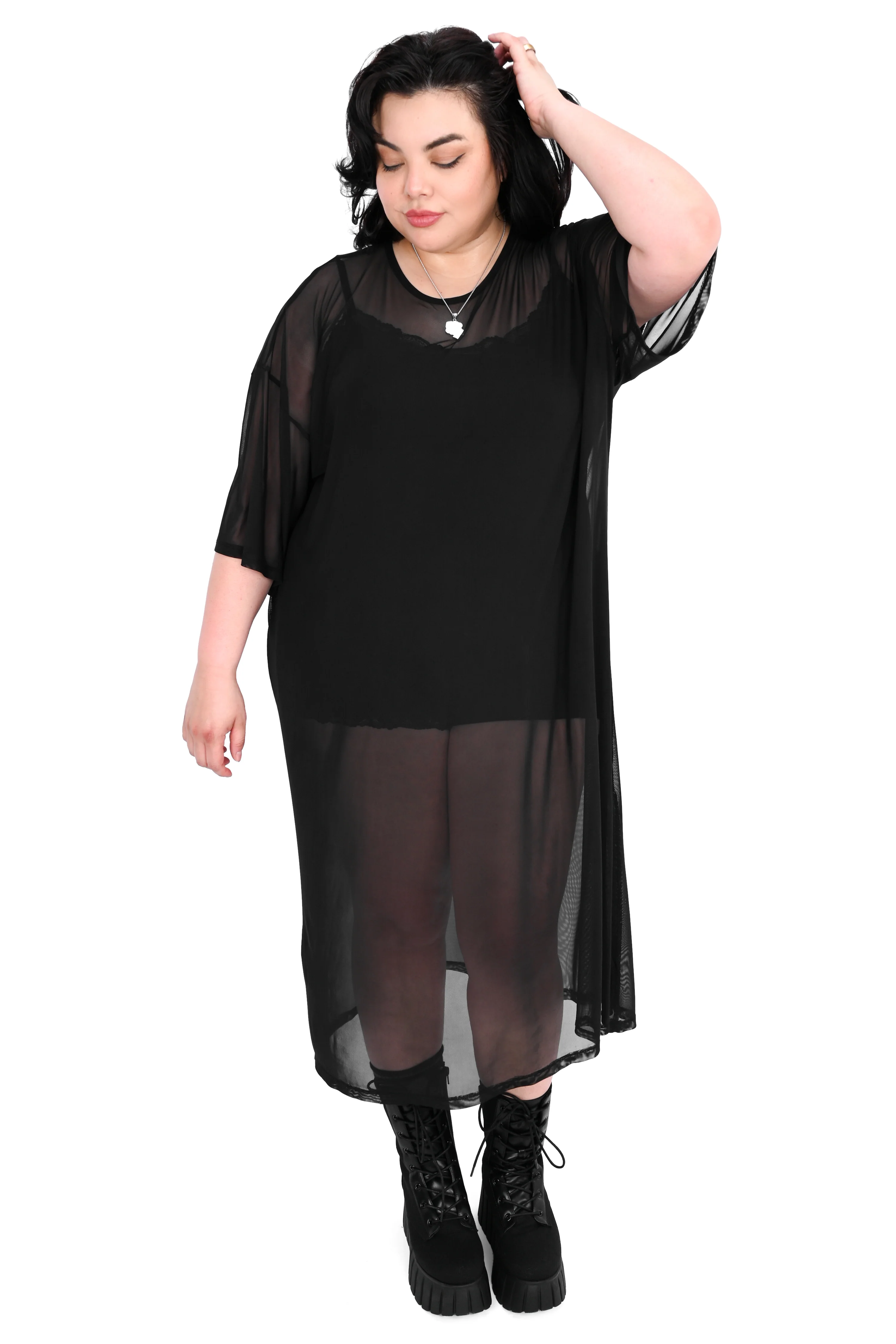 Oversized Mesh T-Shirt Dress - 3XL/4XL/5XL left! - Image 2