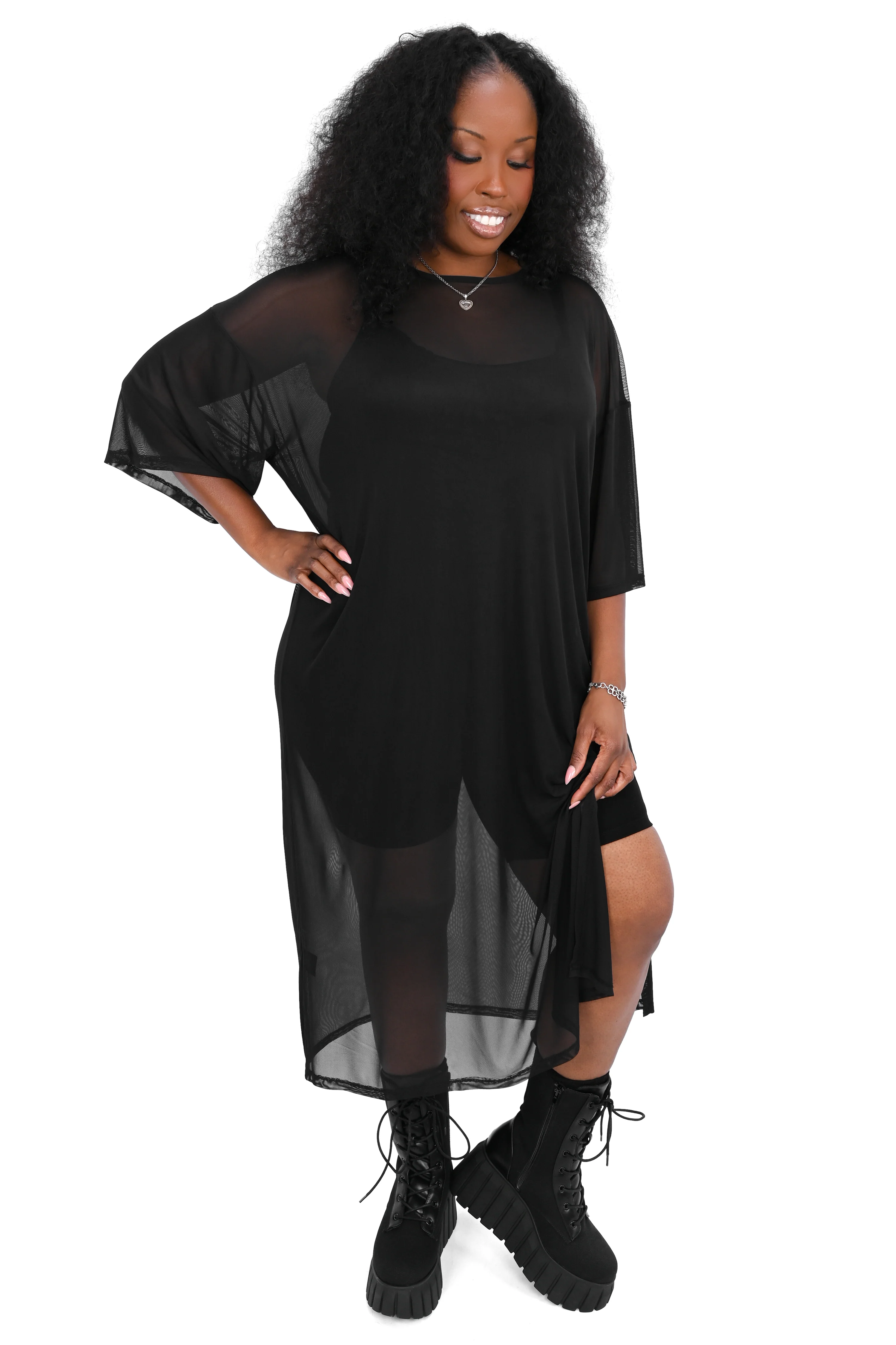Oversized Mesh T-Shirt Dress - 3XL/4XL/5XL left! - Image 4