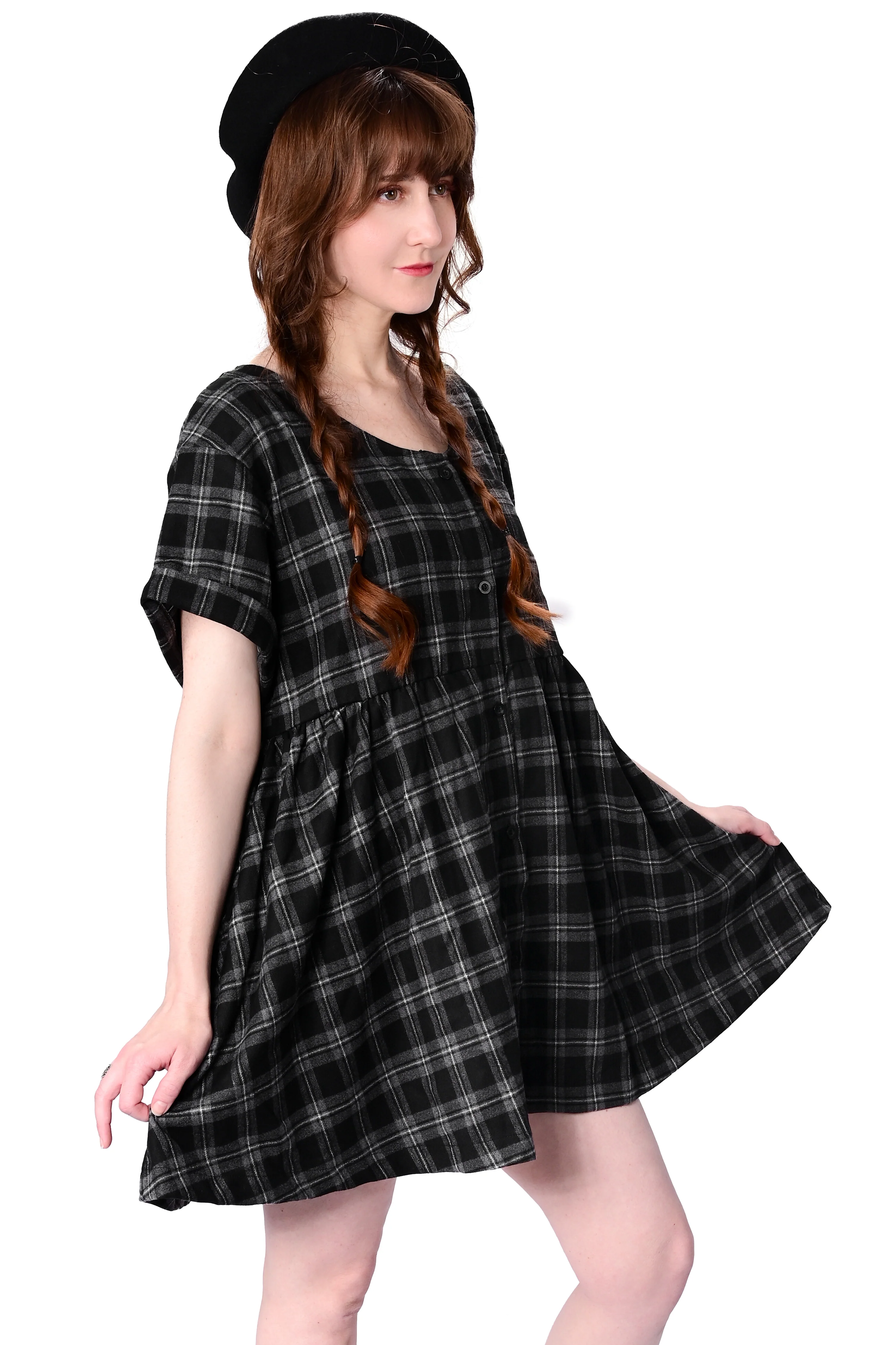 Plaid Babydoll Dress