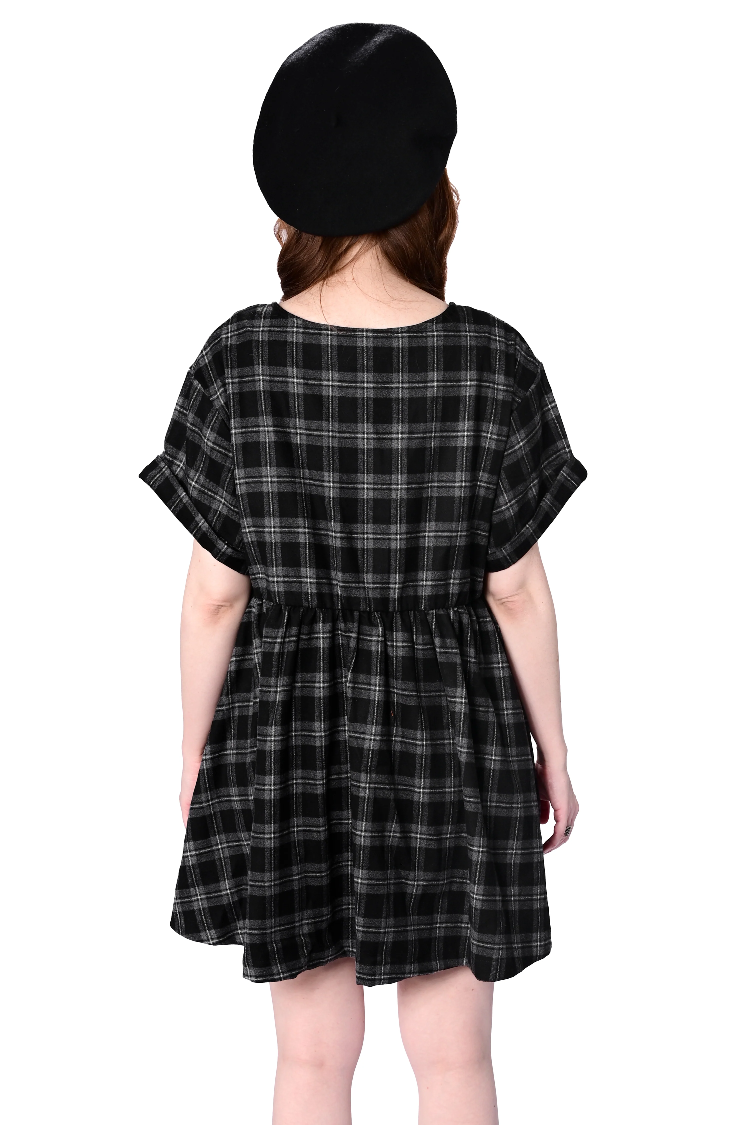 Plaid Babydoll Dress - Image 4