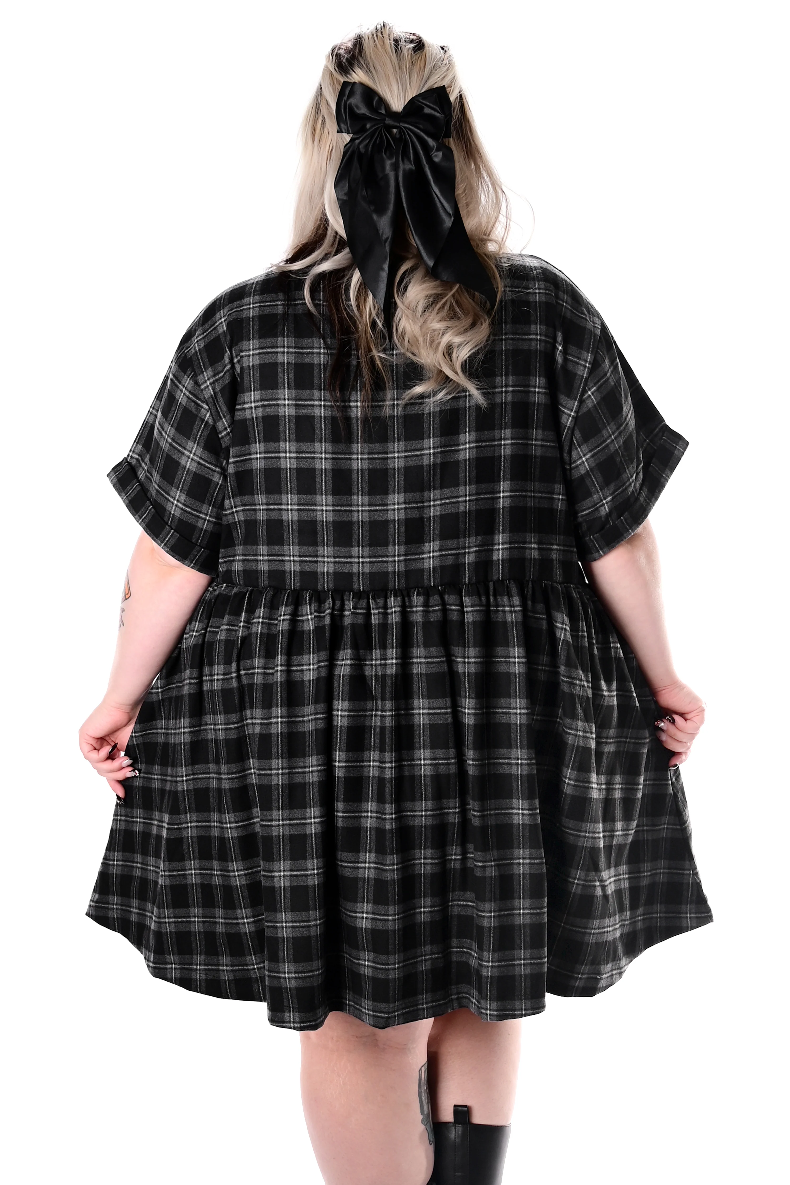 Plaid Babydoll Dress - Image 5