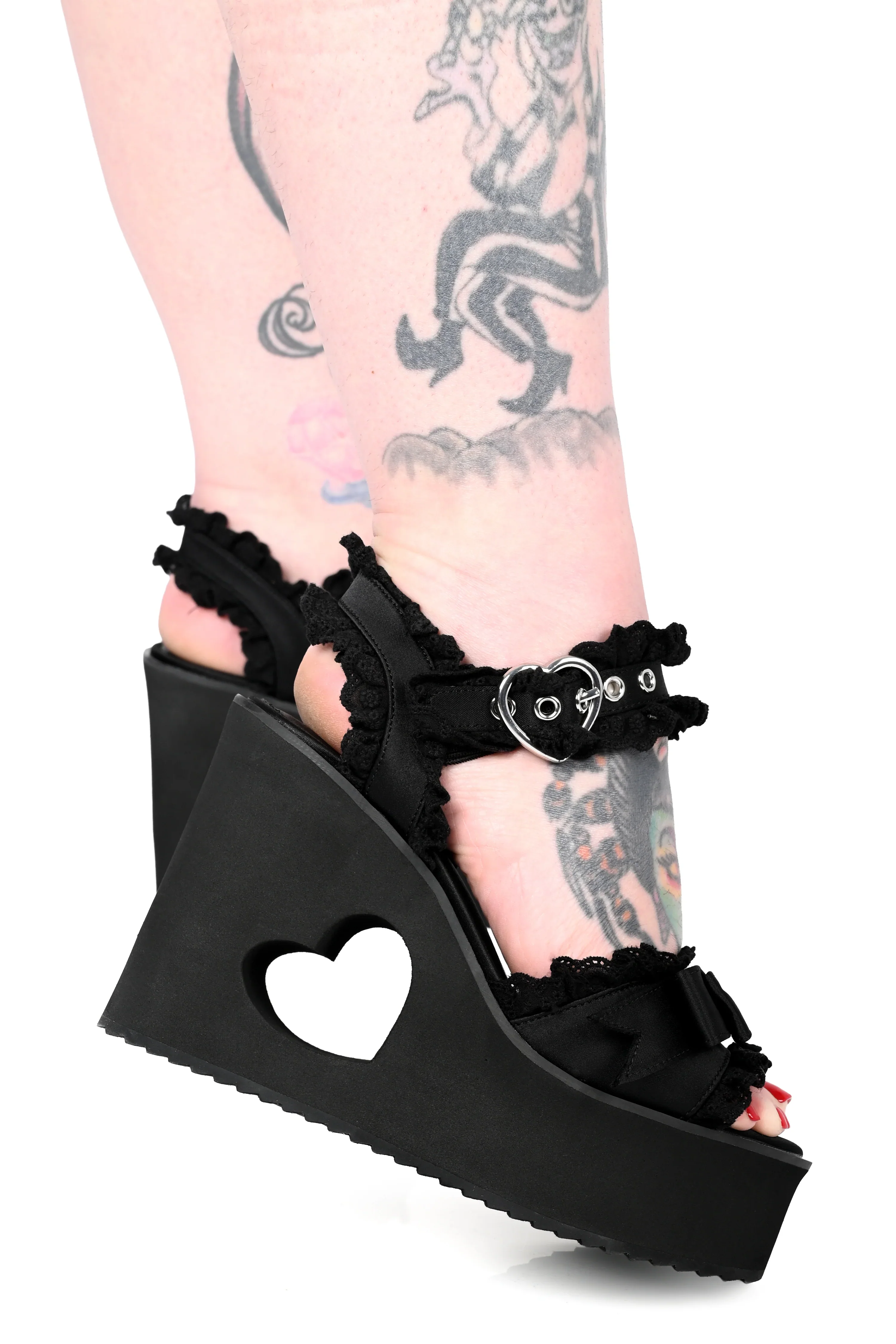 Princess Heart Platforms - Black - Sizes 5/12 left! - Image 3