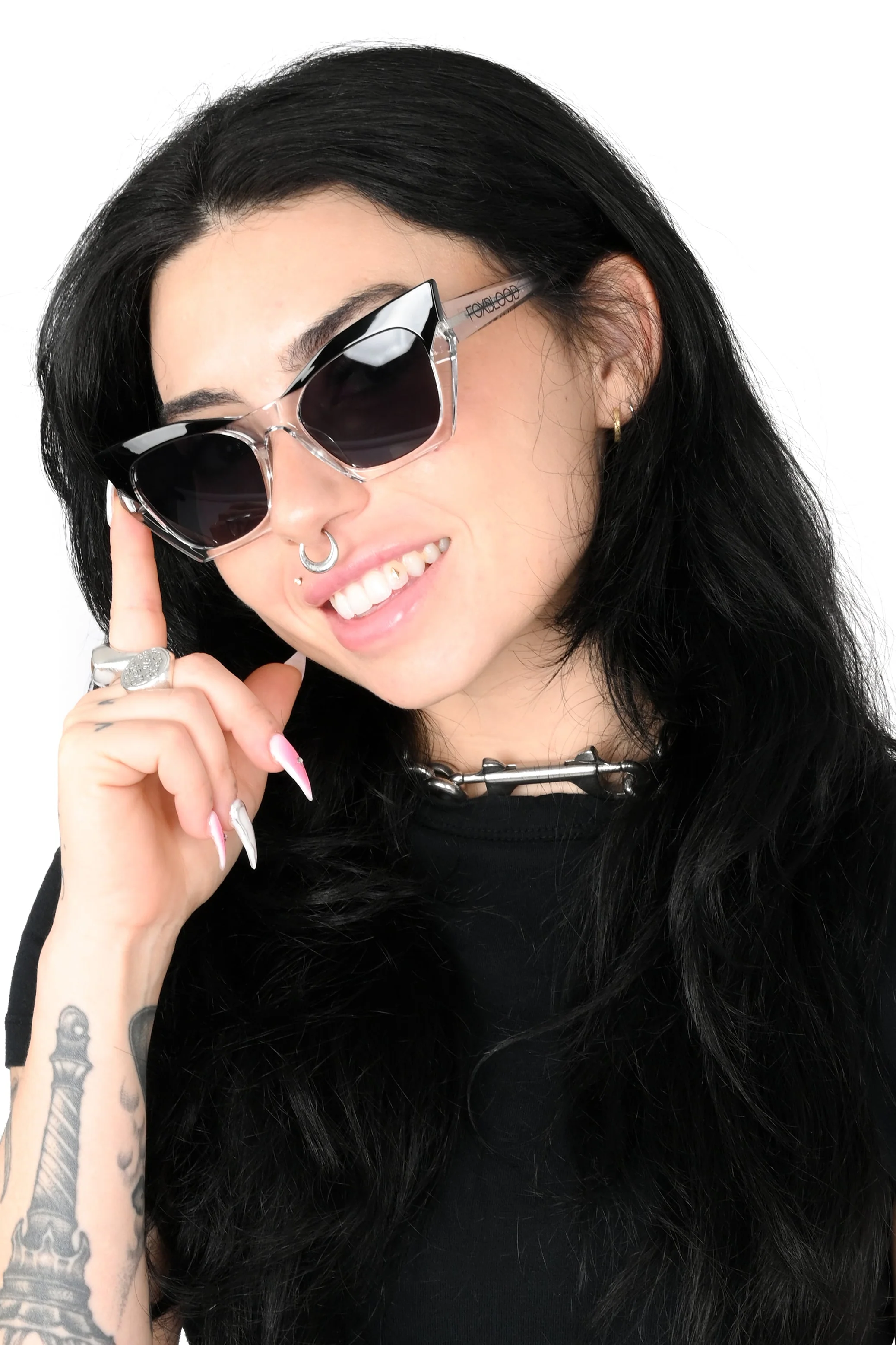 Raquel Sunglasses - Clear/Black
