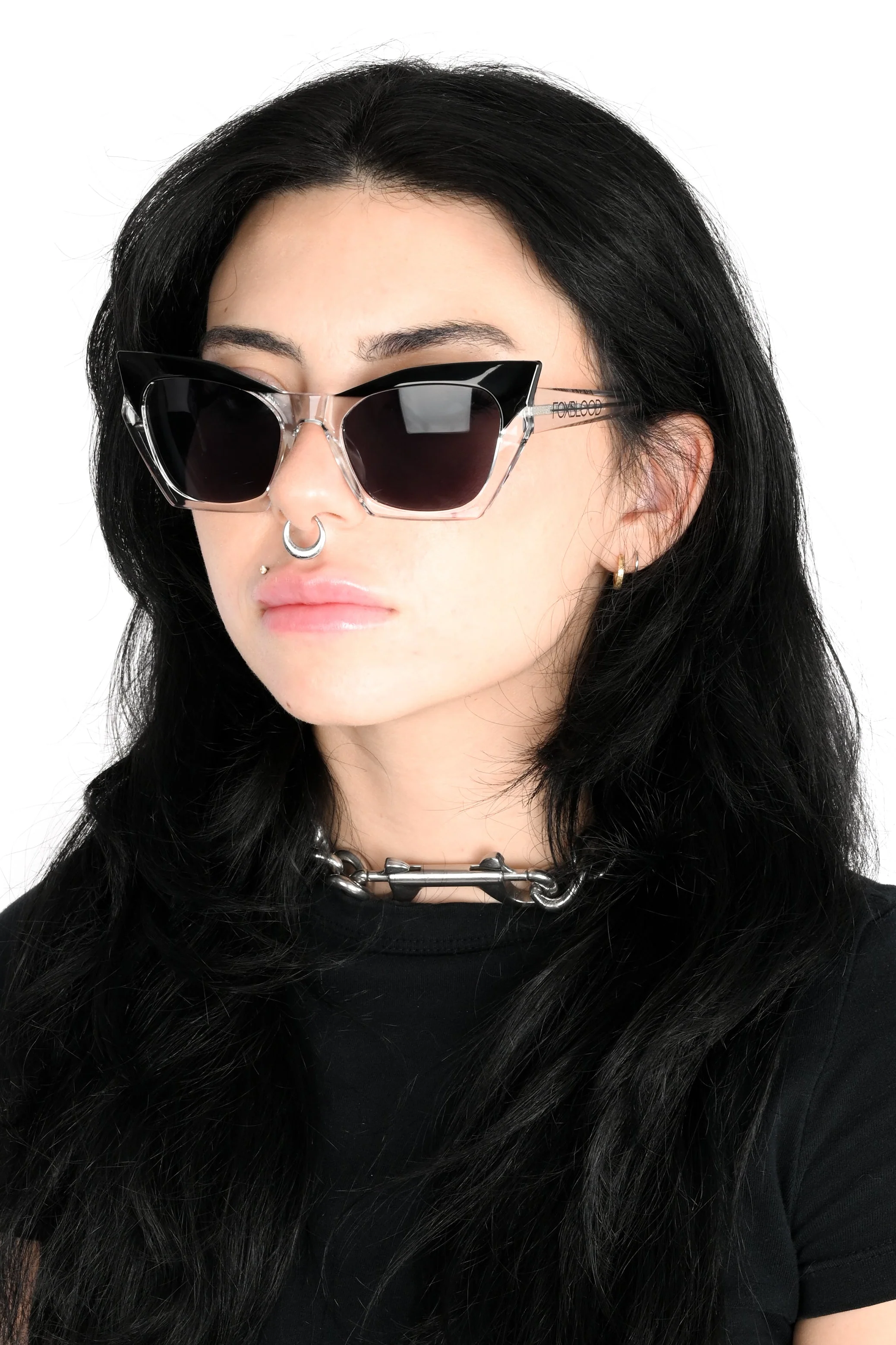 Raquel Sunglasses - Clear/Black - Image 3