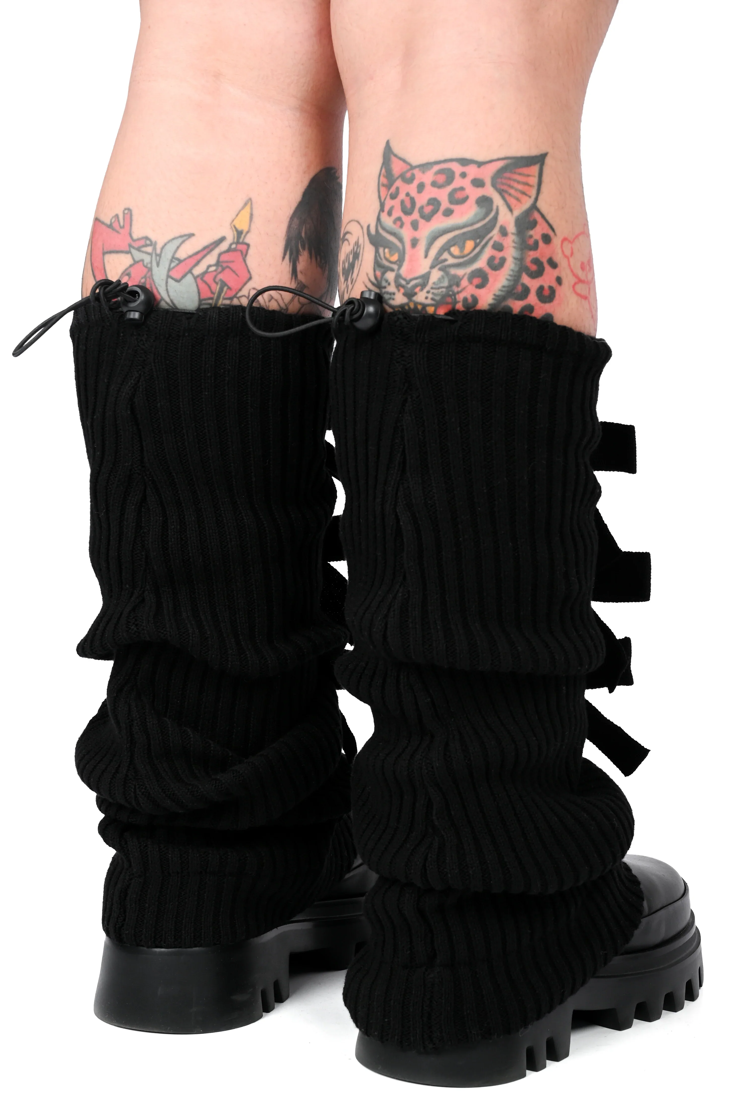 Rogue Ribbon Leg Warmers - Black - Image 4