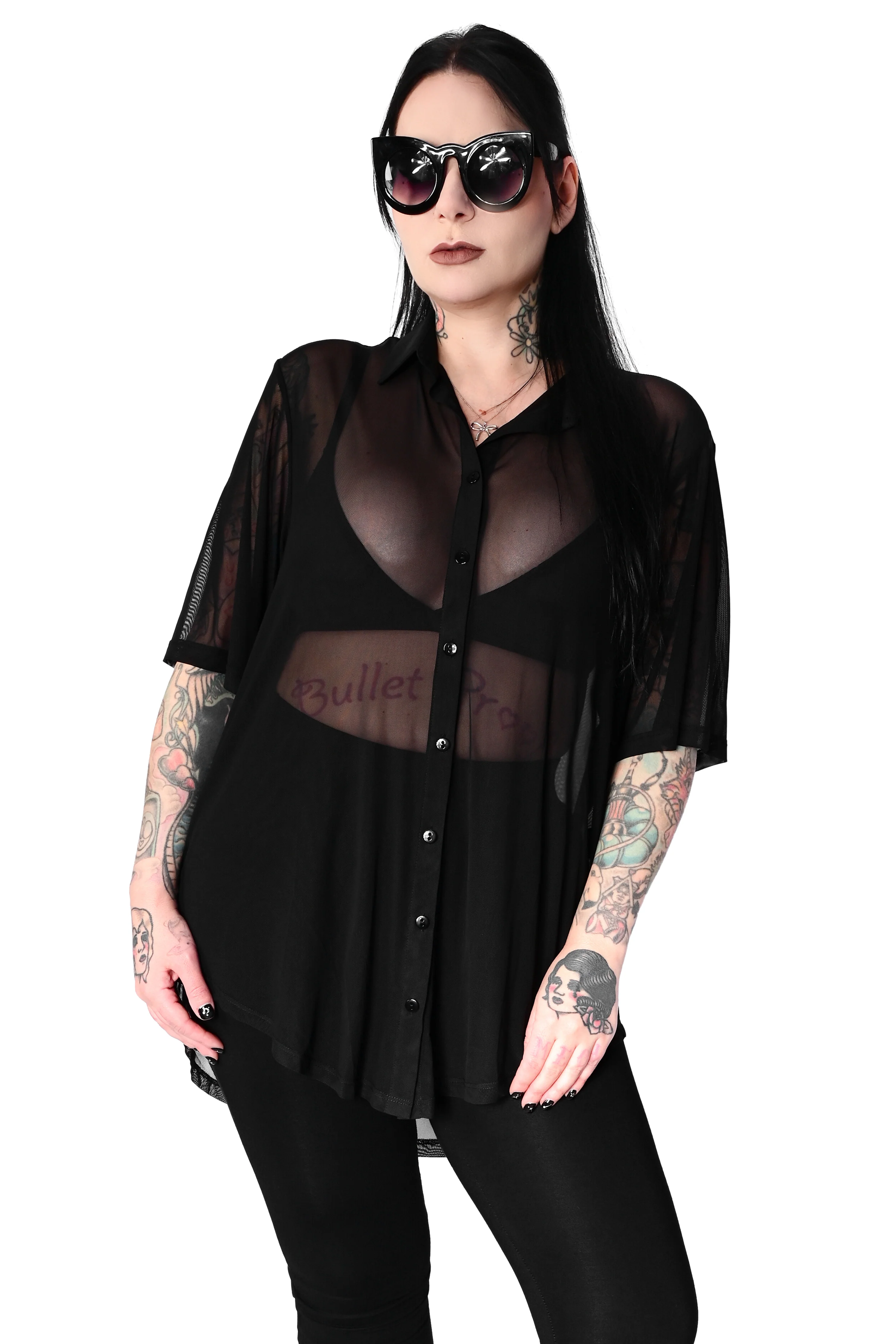 Short Sleeve Mesh Memphis Oversized Shirt- Sign Up For Restock Notifications!