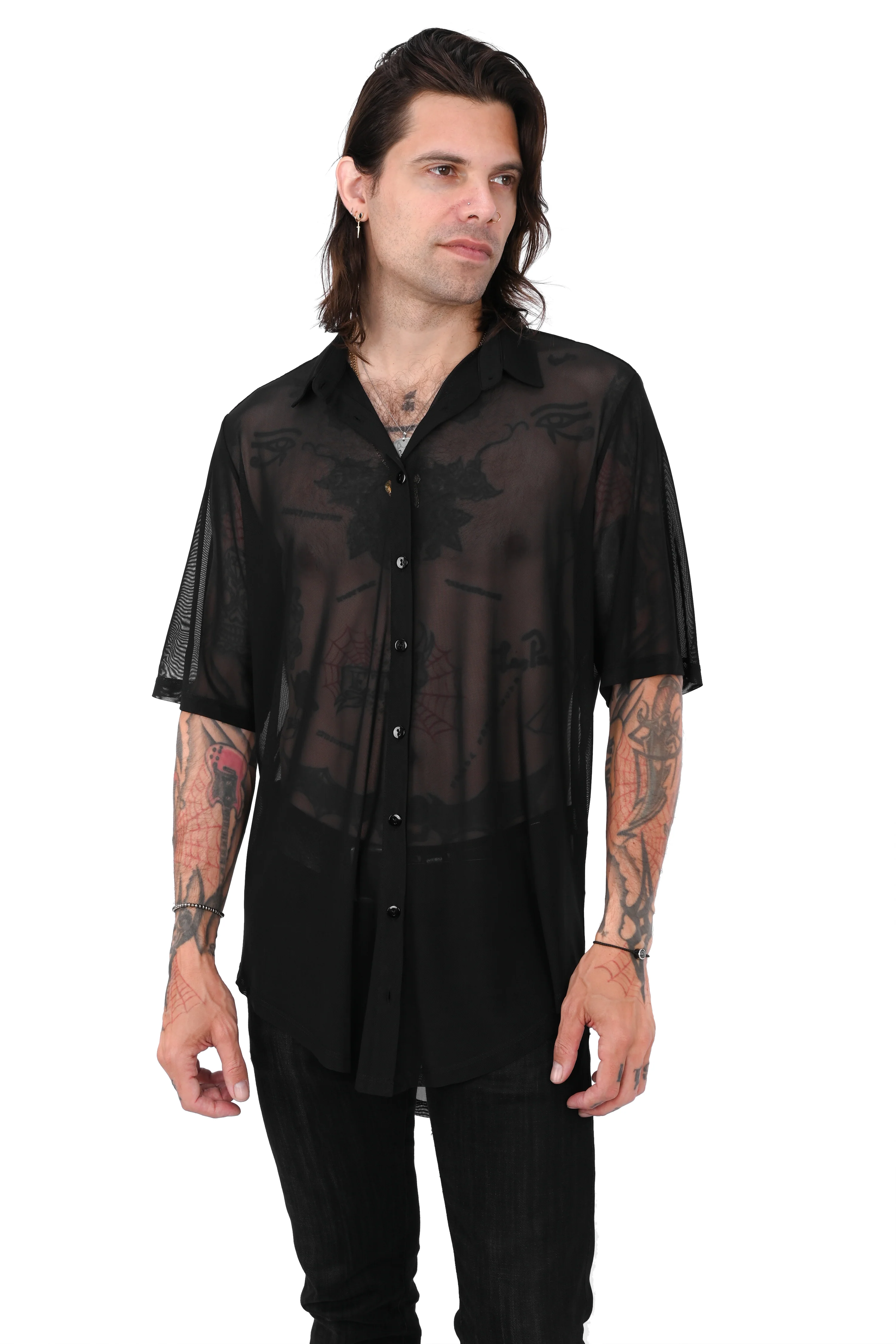 Short Sleeve Mesh Memphis Oversized Shirt- Sign Up For Restock Notifications! - Image 3
