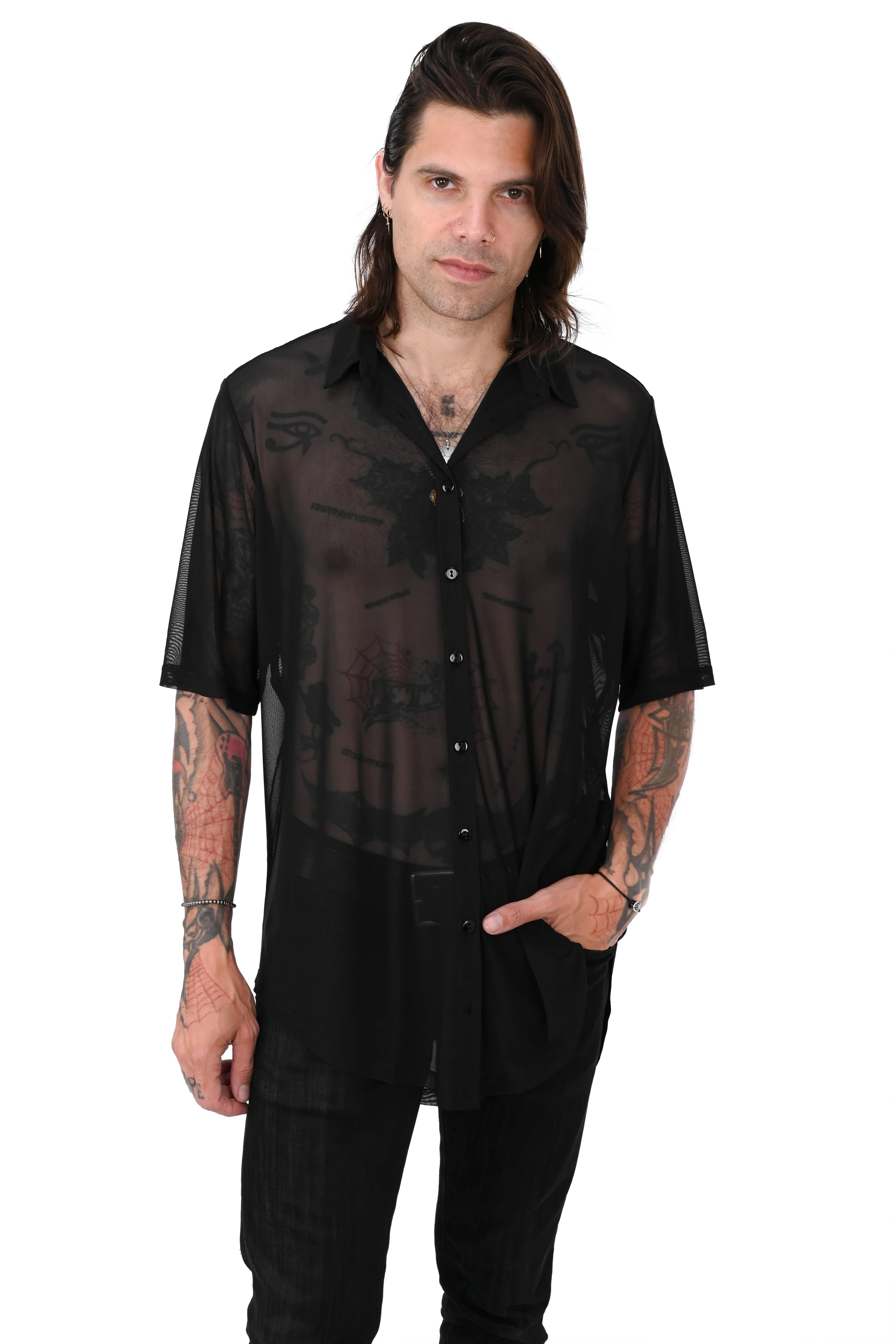 Short Sleeve Mesh Memphis Oversized Shirt- Sign Up For Restock Notifications! - Image 7