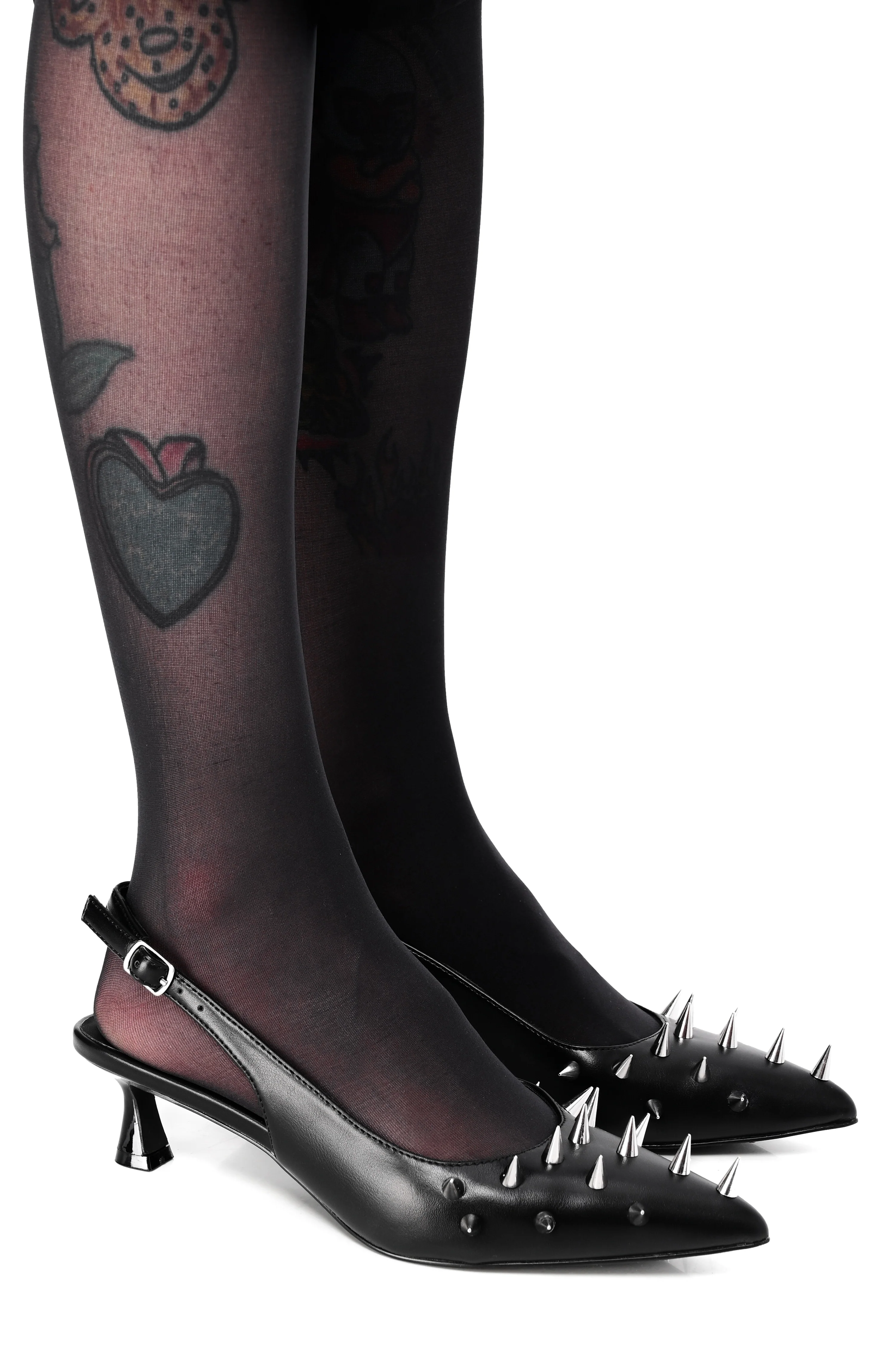 Spiked Sling Back Kitten Heel - Sizes 10/11/12/13 left!