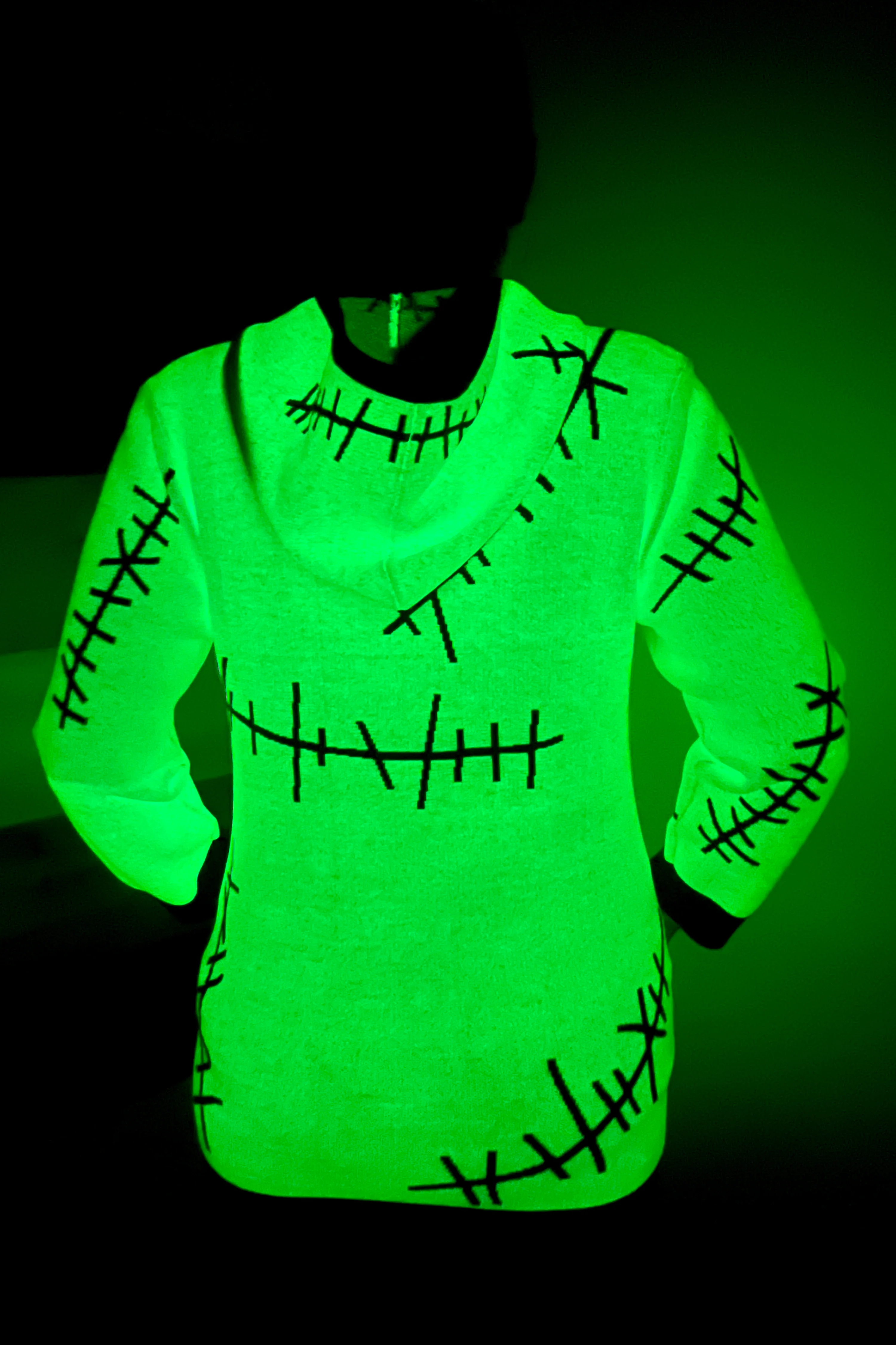 The Boogie Man Hoodie Sweater - Green Glow - XS/S left! - Image 6
