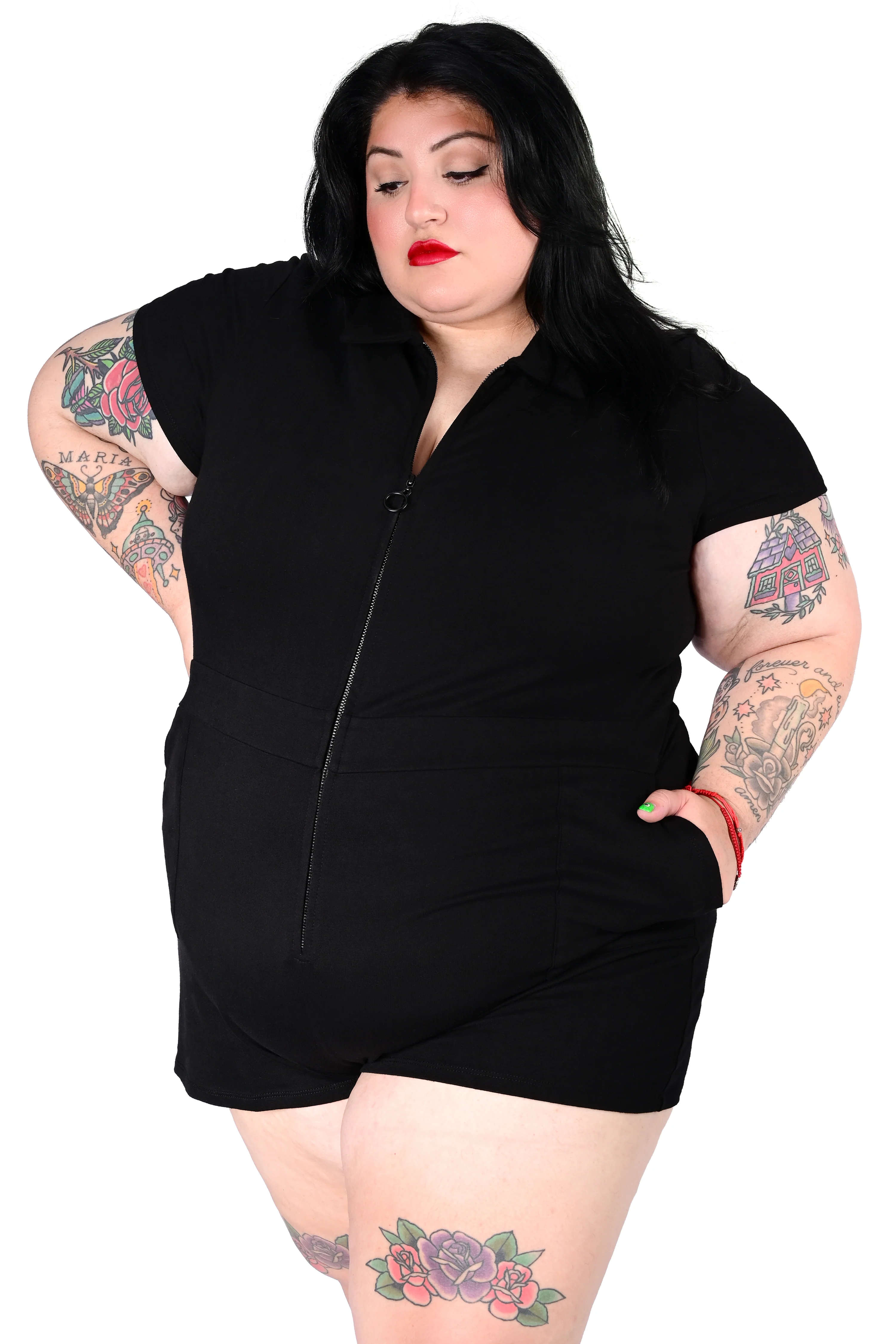 Jamie Lee Zip Up Romper - Restocking soon! Sign Up For Notifications! - 4XL left! - Image 6